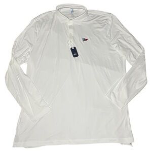 NWT johnnie-O White Featherweight Long Sleeve Polo Falmouth Yacht Club-Men’s XXL